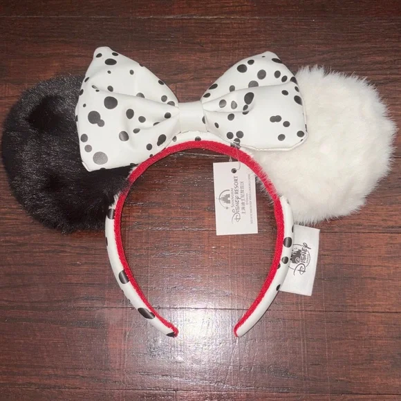 Disney 101 Dalmatian Minnie Mouse Ears Headband NWT - Picture 2 of 4